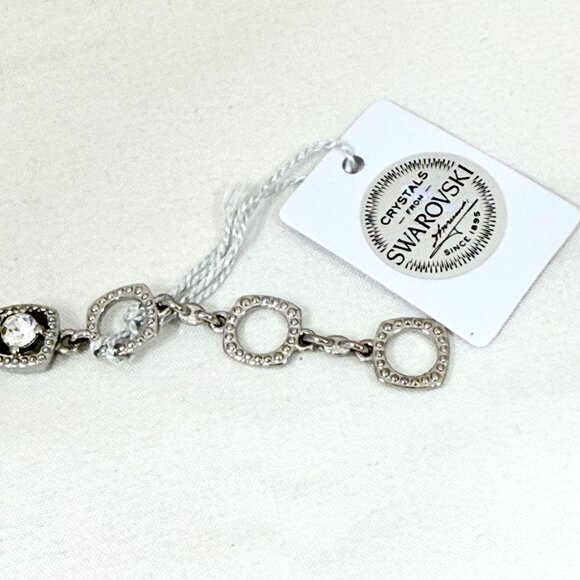Swarovski Crystal Bracelet Silver-Tone Stainless Steel Adjustable - NWT - Picture 6 of 11